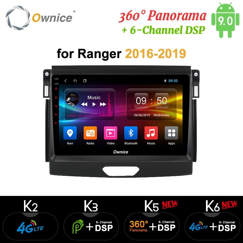 Ownice Android 9 0 Восьмиядерный 2 Din GPS Navi автомобильный радиоплеер для Ford Ranger Raptor 2016 2019 K3