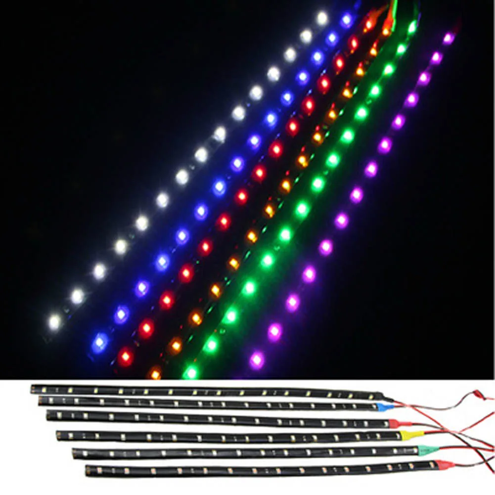

30CM 15 Light LED Car Light Strip Soft Light Strip-3 Colors New 1pc Auto Parts Auto Supplies