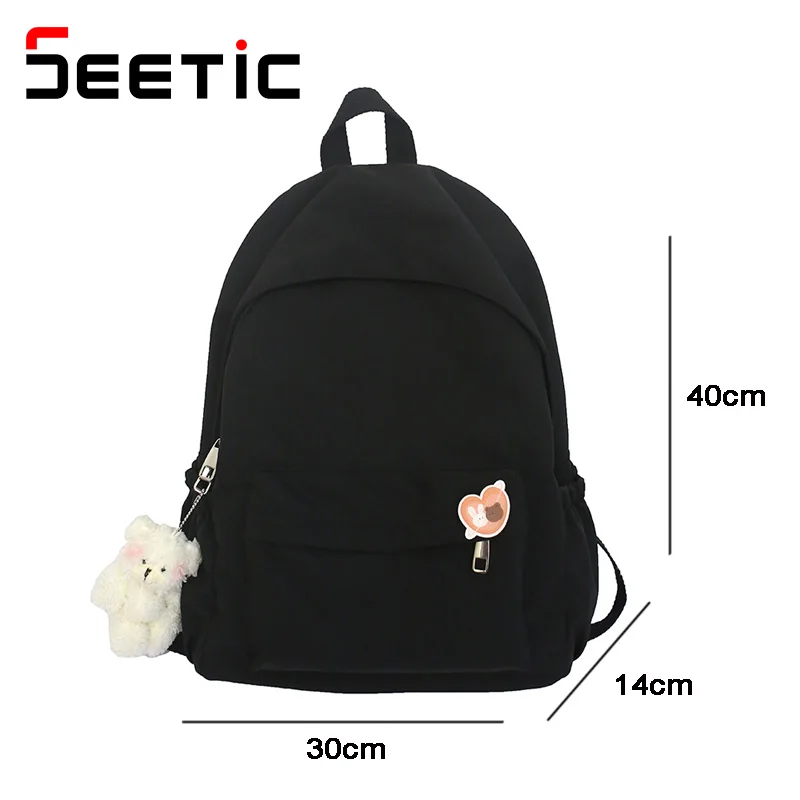 

Simple Solid Color Backpack Women Waterproof Nylon Women Backpack Casual School Backpack For Teenage Girl Travel Backpack
