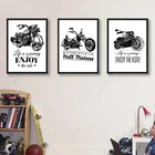 Ретро мотоциклы вдохновляющие цитаты Холст репродукции черный, белый цвет мотоциклы настенная живопись Фотографии Молодежные мальчики номер Декор