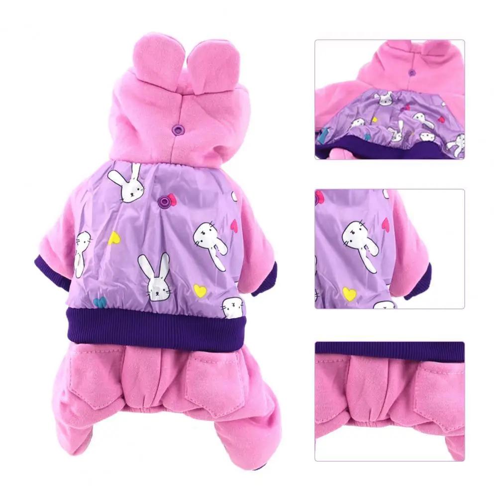 

Одежда для домашних животных, Фиолетовый комбинезон для собак, флисовая ткань кораллового цвета, стильная модель с четырьмя ногами