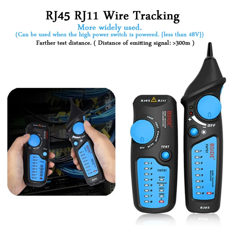Тестер локальной сети RJ45 тестер сетевого кабеля анализатор детектор Finder FWT81