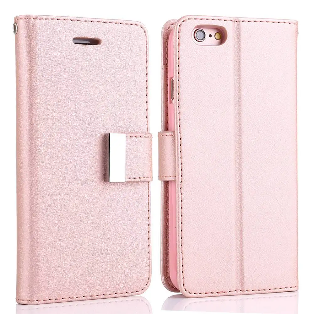 Rose gold LLZ. COQUE Премиум Флип Чехол-Кошелек для iPhone 7 Plus 8 6S 6 5 5S SE противоударный кожаный чехол для телефона для iPhone 11 pro X Xr Xs Max - Цвет: Rose gold
