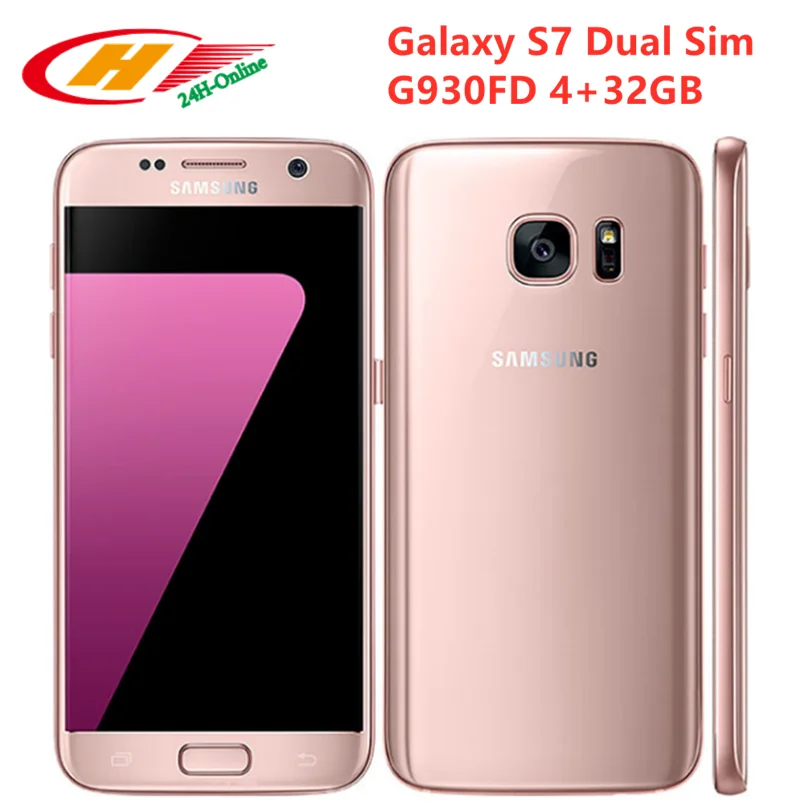 Разблокированный телефон samsung Galaxy S7 G930FD, две sim-карты, LTE, четыре ядра, 5,1 дюймов, 4 Гб ram, 32 ГБ rom, NFC, отпечаток пальца