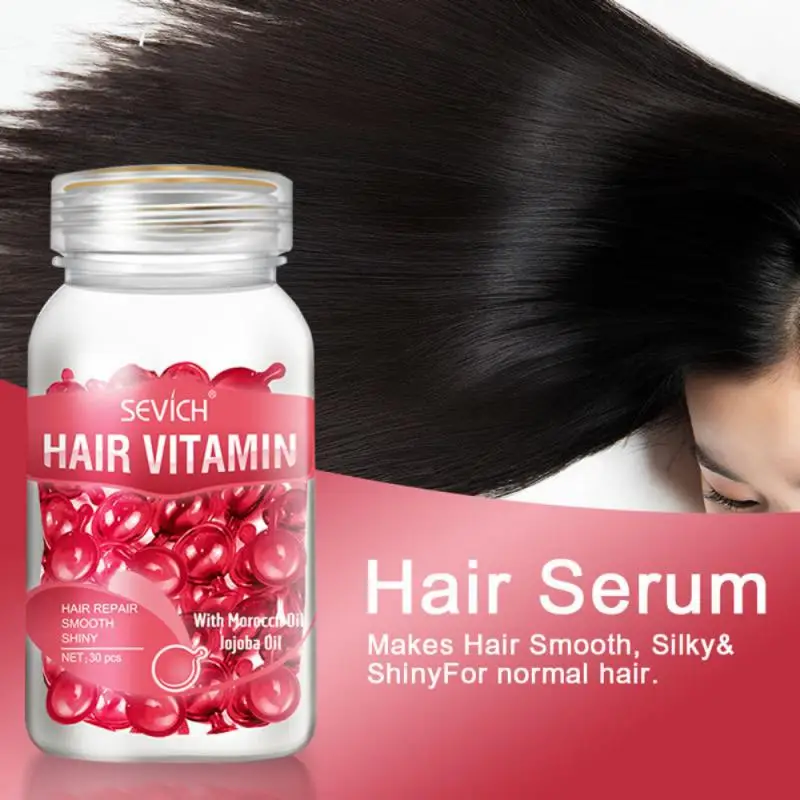 

Oil Hair Care Smooth Silky Hair Vitamin Capsule Keratin Complex Repair Damaged Hair Serum Moroccan Oil Anti Hair Loss TSLM1