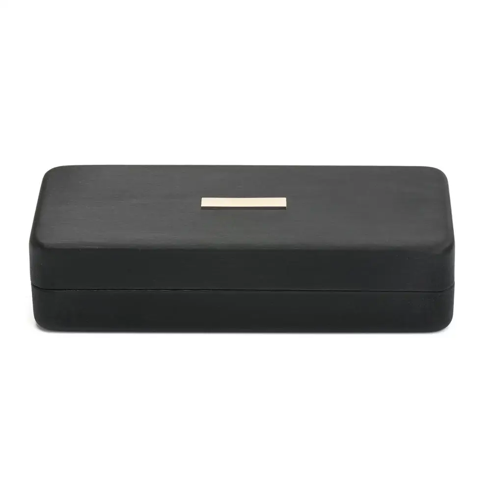 Высококачественный черный железный Чехол для очков квадратный матовый корковый