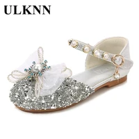 baby sandals beading silver shoes rhinestone kids shoes girls princess sandals for children kids show party shoe size 25 36