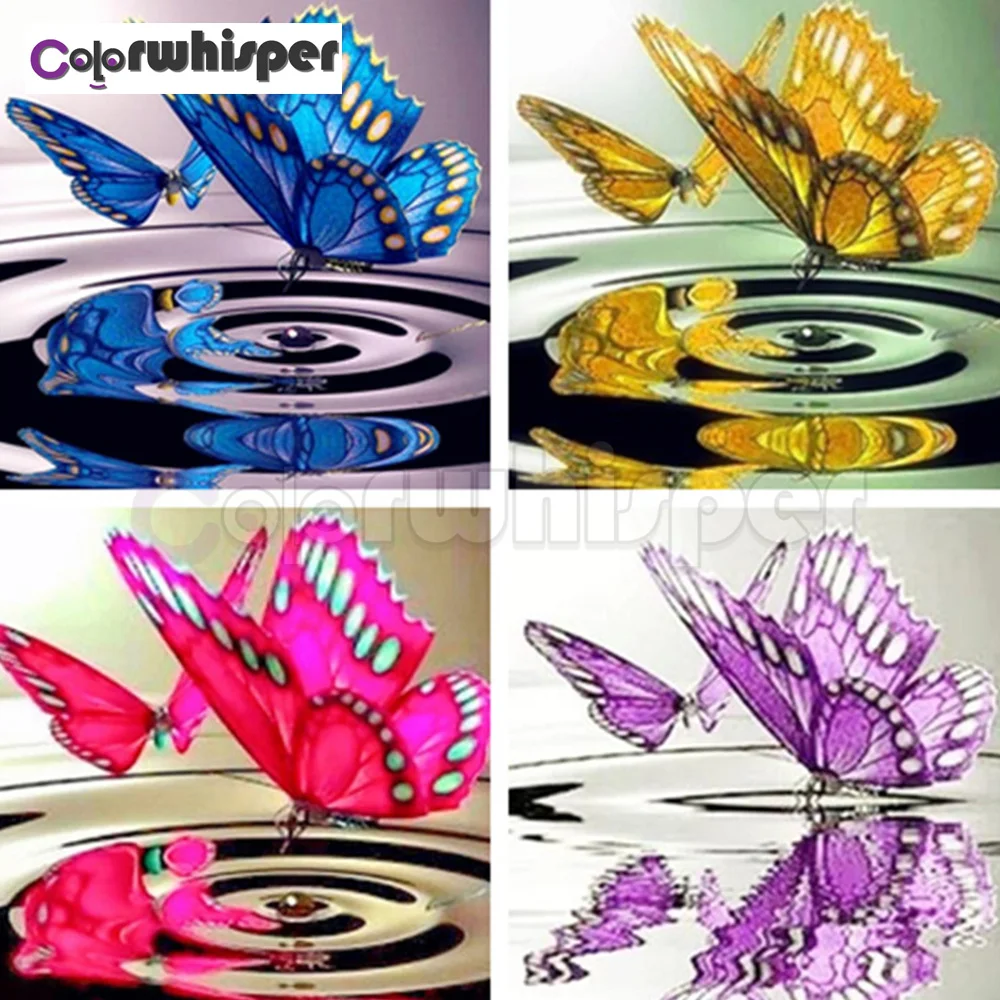 Алмазная живопись Z1296 полноразмерная/круглая вышивка с бабочкой 5D Вышивка