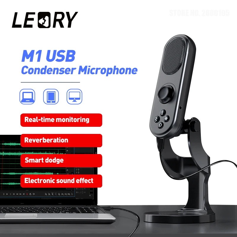 Конденсаторный USB-микрофон LEORY M1 подставка для смартфона игрового прямого эфира