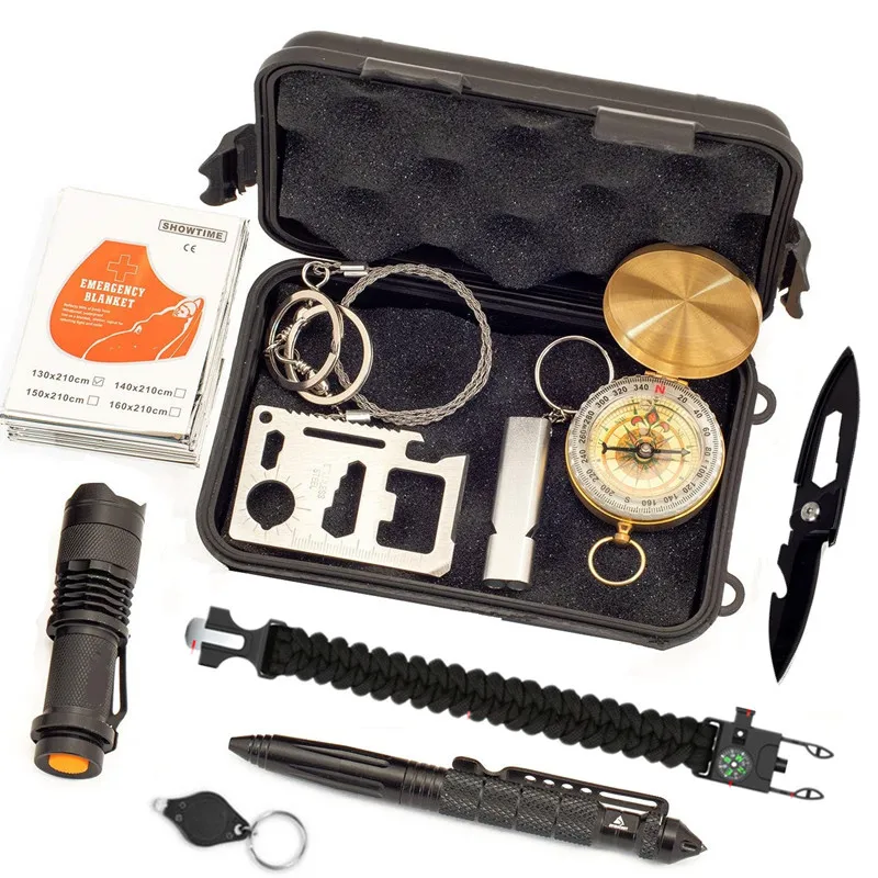 Набор снаряжения для выживания на природе 11 в 1 дорожный инструмент