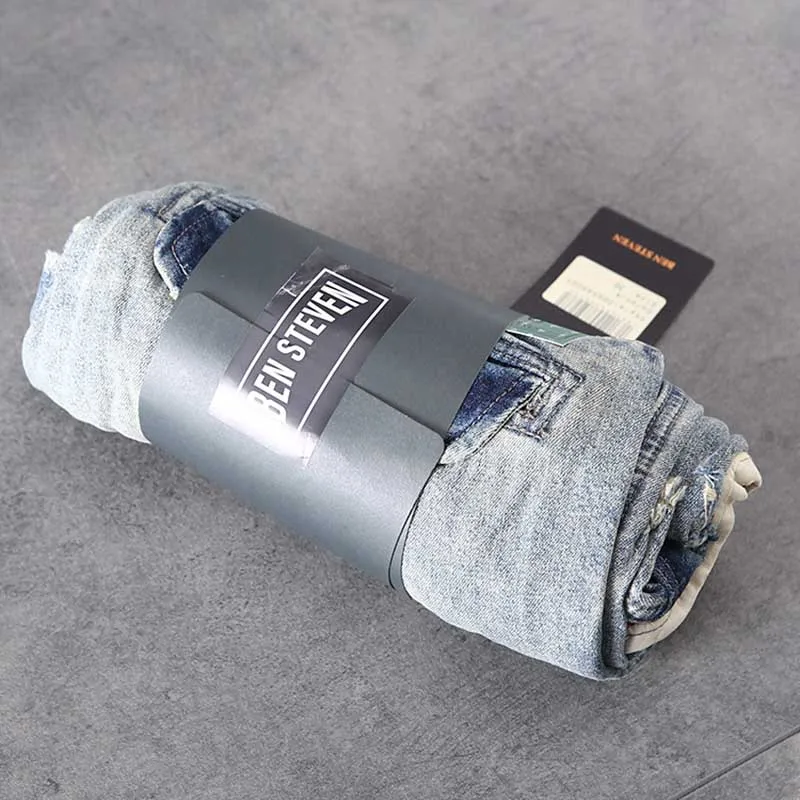 

KIOVNO Men Cargo Casual Denim Shorts Washed Flag Printed Jeans Shorts For Male Multi Pockets