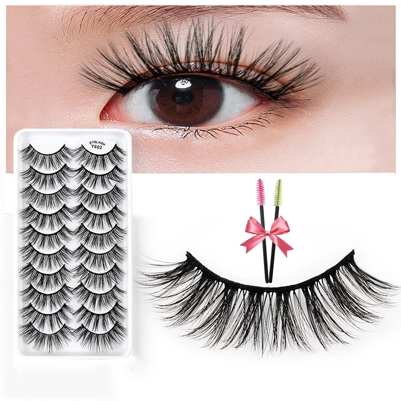 

Natural False Eyelashes Professional 3D Faux Mine Wholesale Lashes Set for Eyelash Extension Cosmetics Cheap Complete Makeup Kit