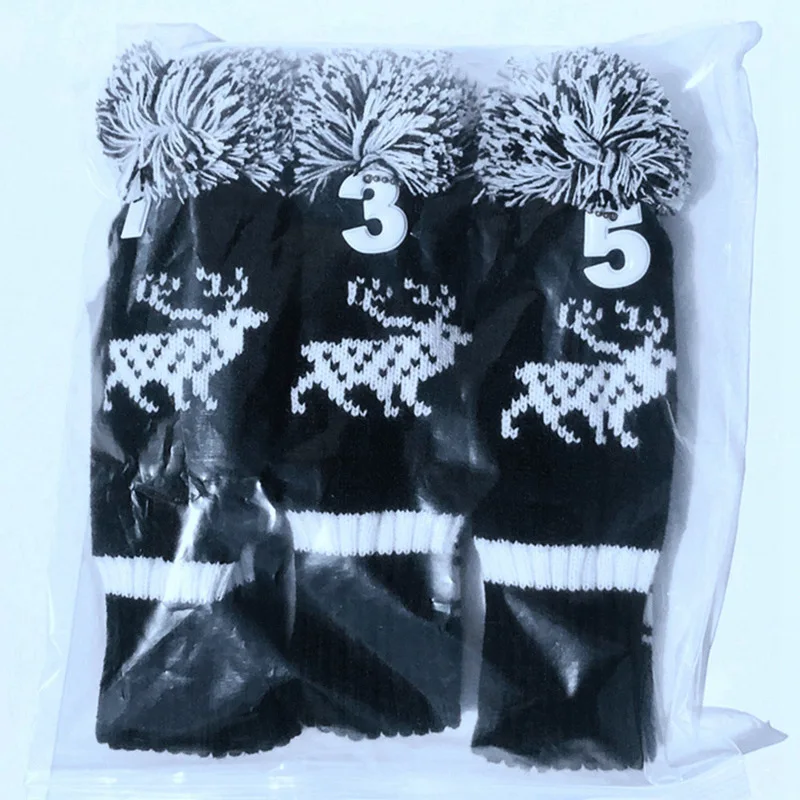 

New Sale Golf Clubs 3 Pcs/Set Knitted Hybrid UT Driver Fairway Wood Golf Head Covers 1 3 5 Wood Headcover