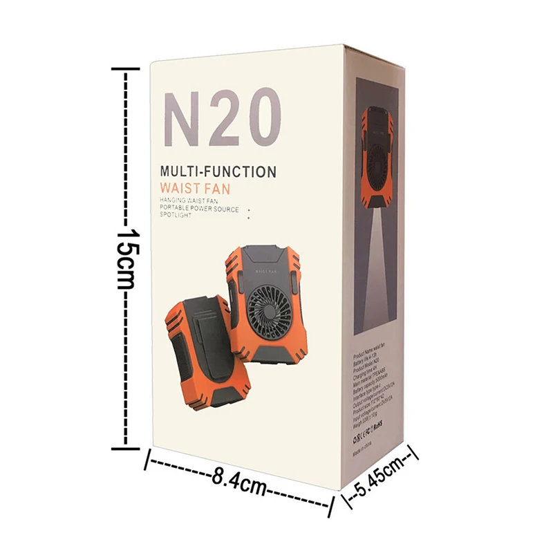 

New Type Strong Wind Bladeless Fan, With Strong Light Flashlight, Can Be Hung On The Waist, Neck, Outdoor Travel Summer Must