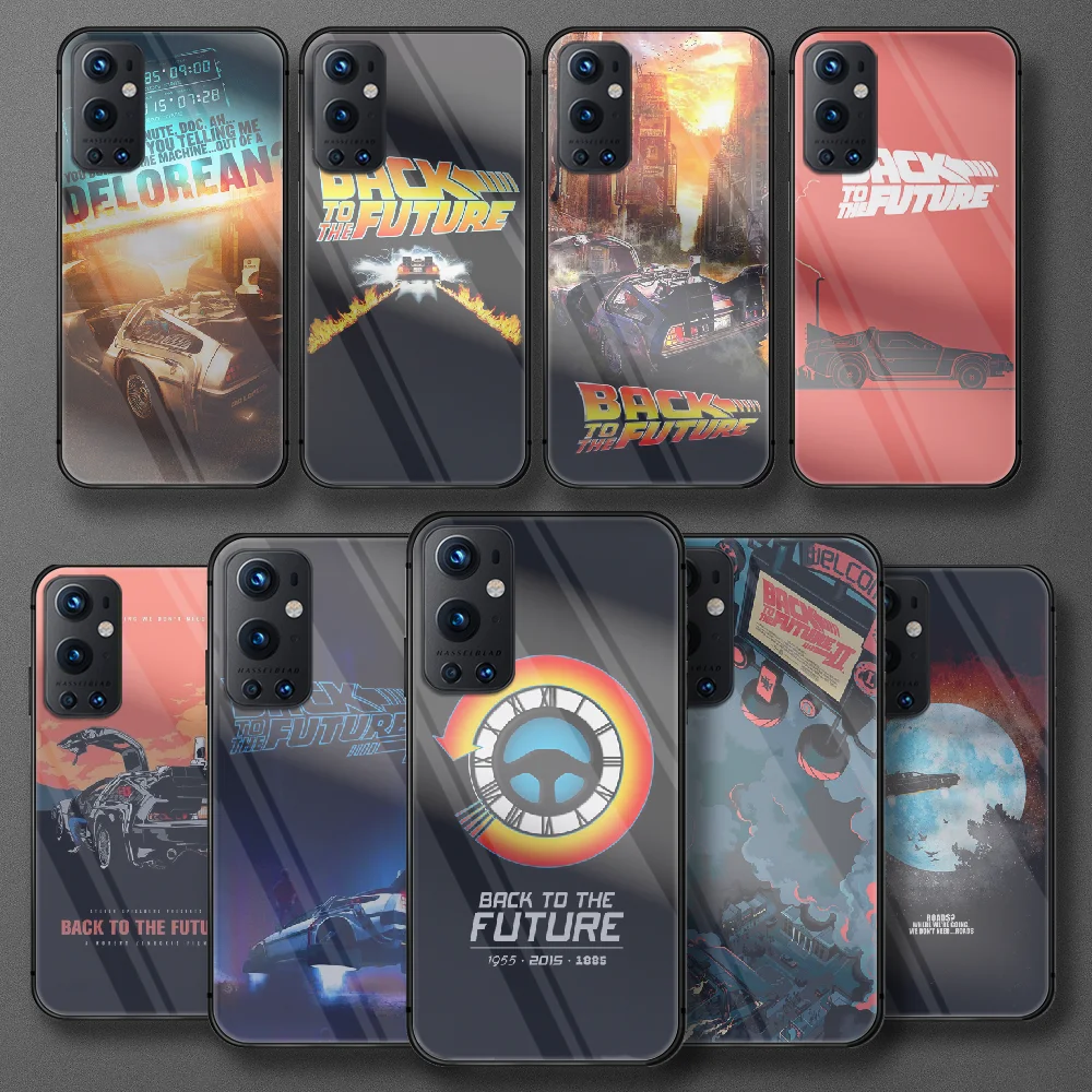 

Back to the future movie film Tempered Glass Phone Case For Oneplus Realme Q3 C21 GT Nord 5 6 7 8 9 T Pro Oppo Find X3 Cover