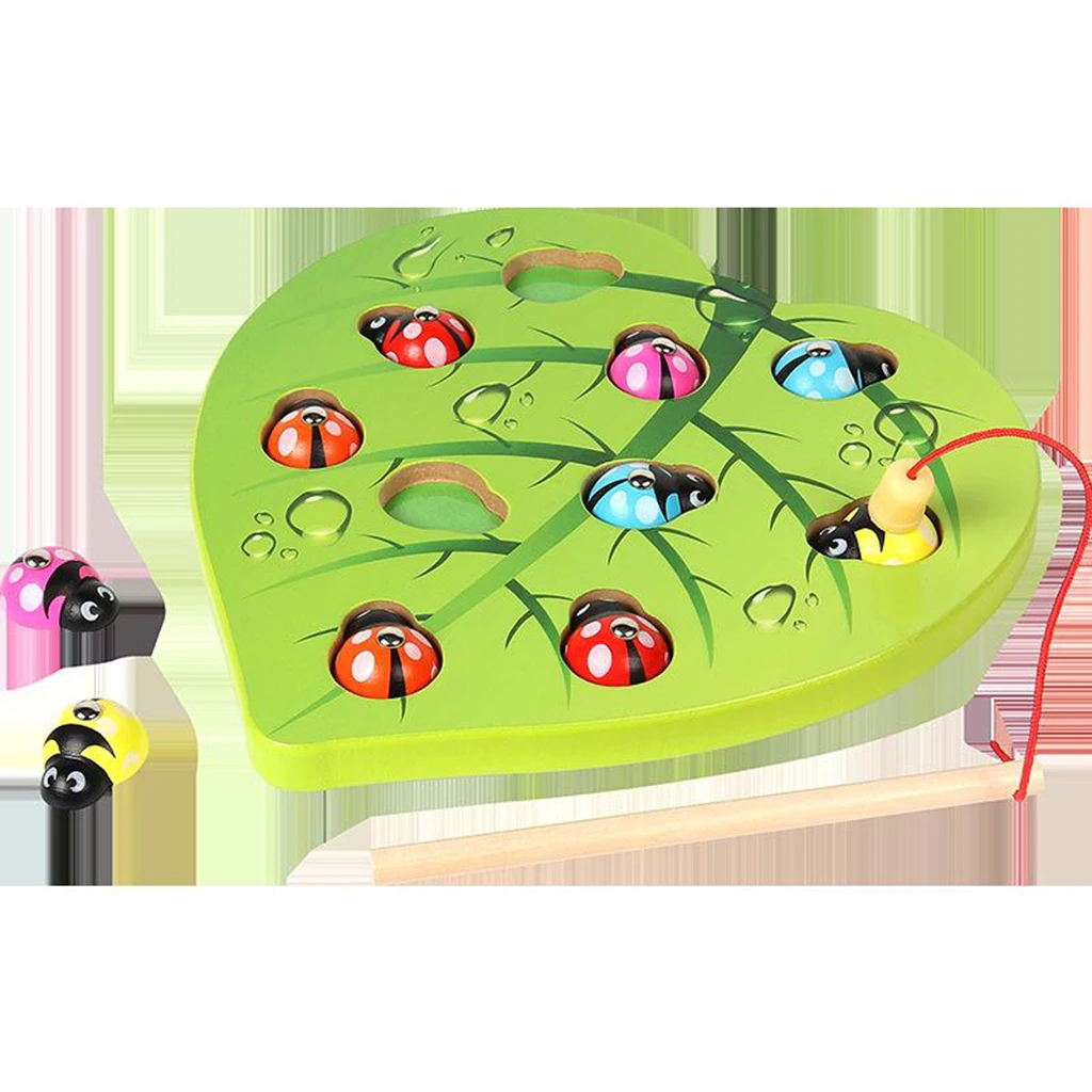 

Wooden Fishing Games Insect Toy Toddlers & Kids Early Educational