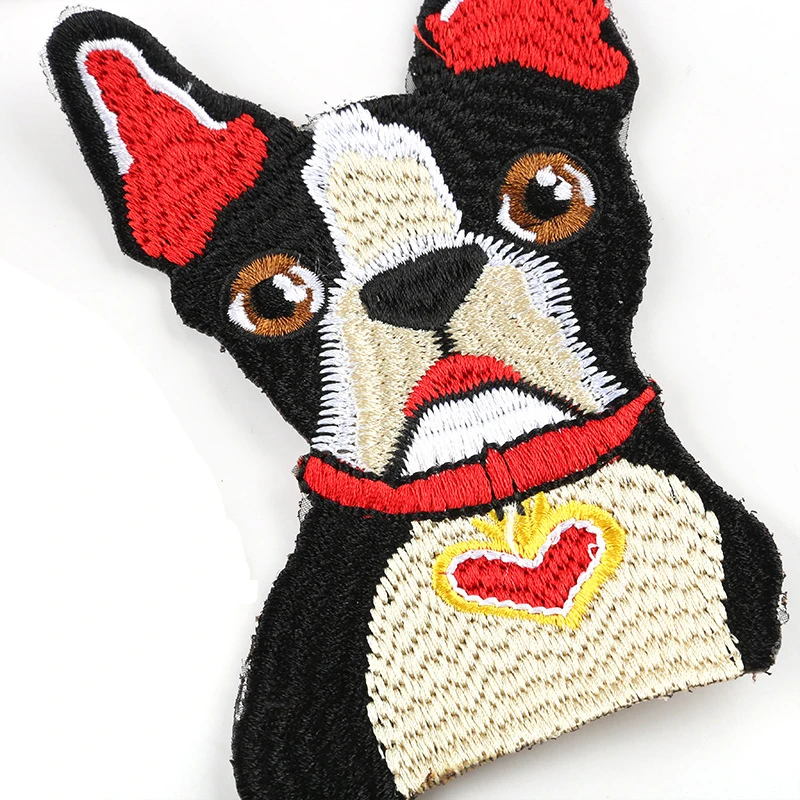 Французская Милая наклейка bассет для домашних питомцев вышитая с большим