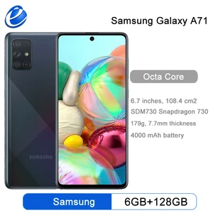 original samsung galaxy a71 6gb 128gb mobile phone 6 7 quad camera 64mp 32mp 4500mah 4g smartphone free global shipping