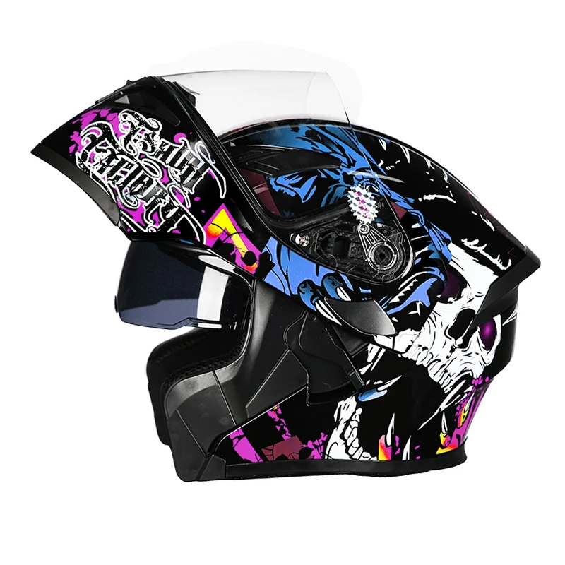 Модульный мотоциклетный шлем флип-ап Capacete da Motocicleta Cascos мотоциклетный шлем каск бар двойные козырьки мужские гоночные шлемы - Цвет: 2
