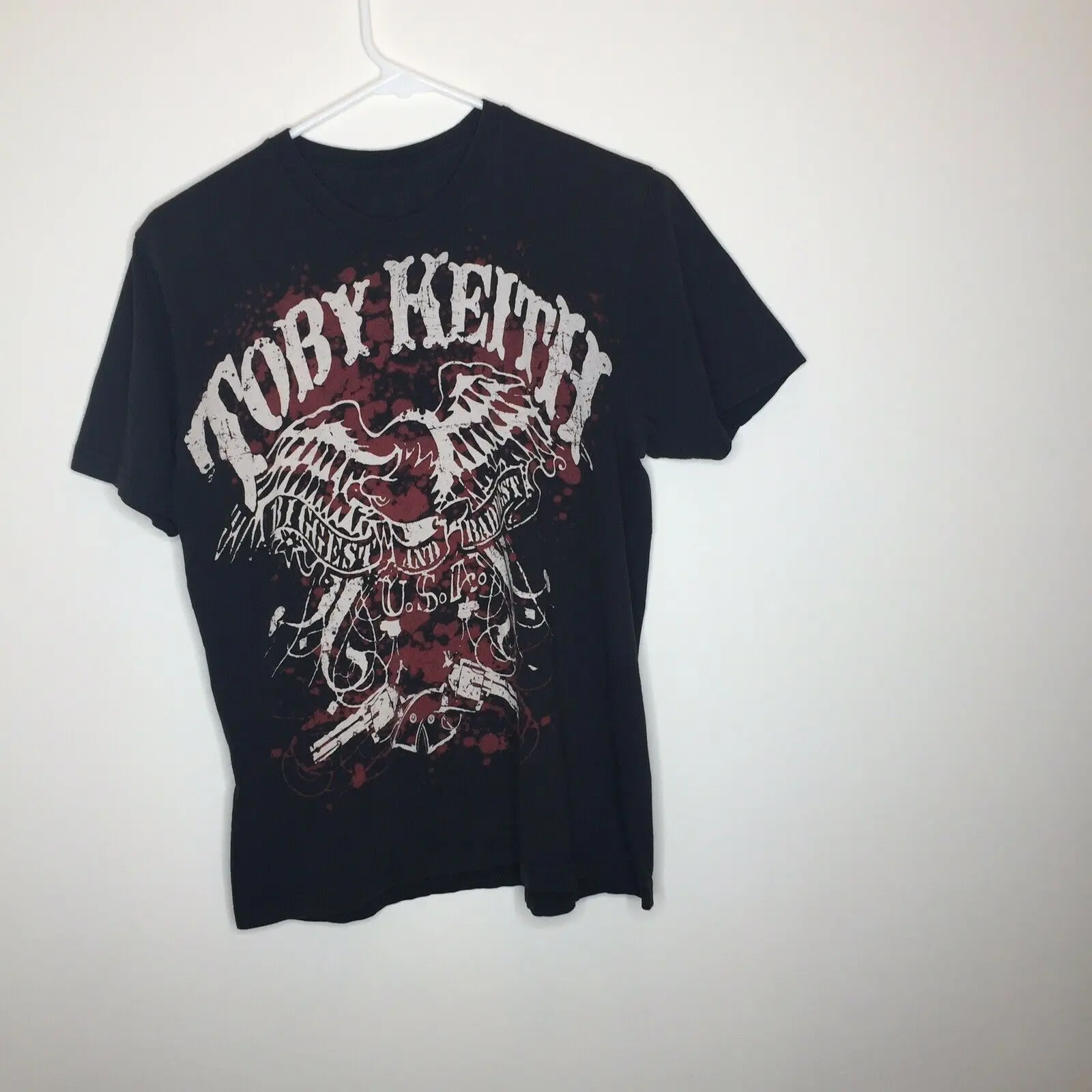 Мужская M Toby Keith самая большая и Baddest США черная рубашка с коротким рукавом кантри