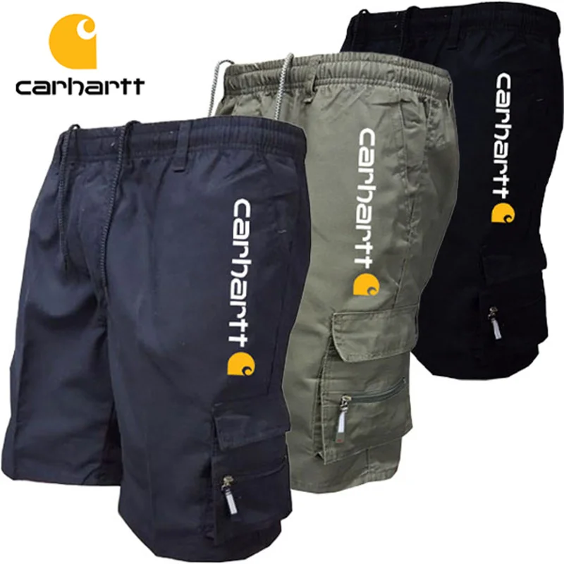 

Pantalones Cortos De Hombre Tide Men's Summer Cargo Shorts Straight Cotton Thin Breathable Knee Solid Half Casual Pockets Pants