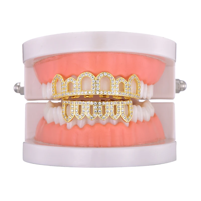 D & Z Топ и низ Grillz набор зубов шапки для мужчин золотой цвет модные ювелирные