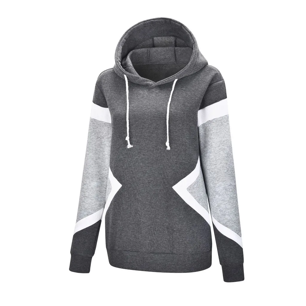 

Sweatshirt Women's Clothing Solid Hoodies Fashion Casual Loose Long Sleeve Splice Casual Polyester hoodies for women Sweatshirt