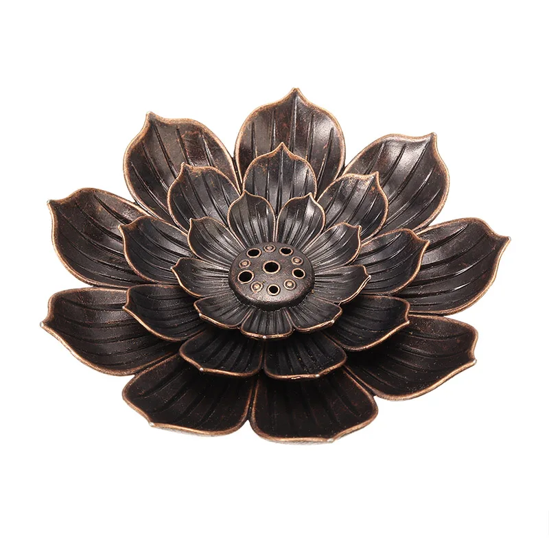 Мини ретро сплав держатель для ароматических палочек пластина катушка Лотос