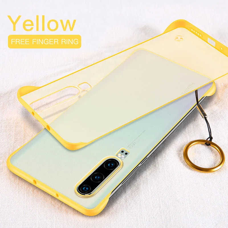 For Huawei P20 P30 Lite Honor 20 Mate Pro Case Frameless With Finger Ring PC Hard Cover P 30 P30Lite |