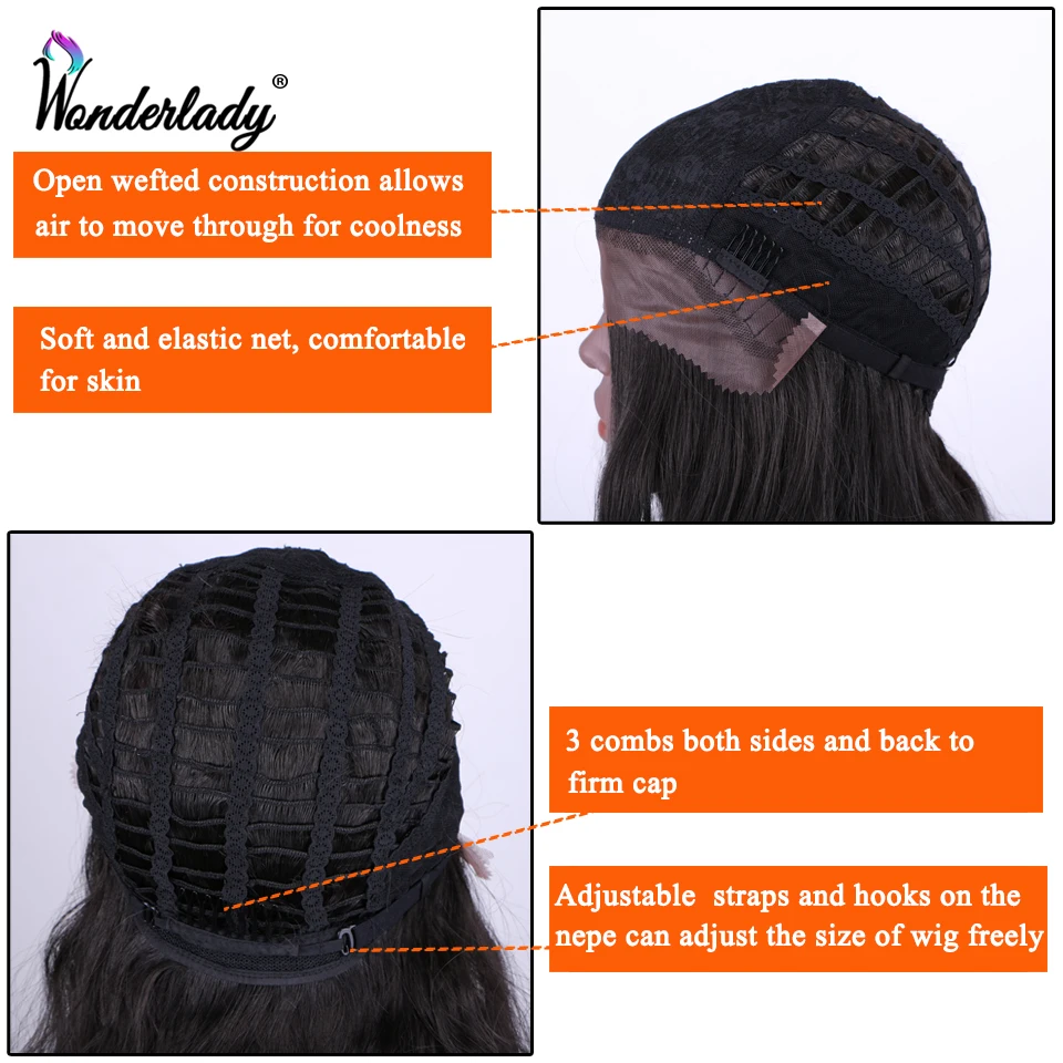 Длинный парик из синтетического кружева с естественной волной для женщин WonderLady