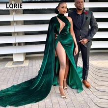 LORIE Vestidos de Noche de estilo árabe, prenda Formal de terciopelo con abertura alta, estilo sirena Ebi, 2021 (2)