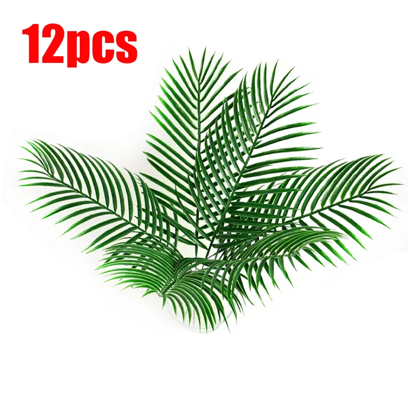 

12Pcs Artificial Leaves Green Indoor Plants Artificial Flower Plastic Flower Wall Art Decoration Garden Decoration