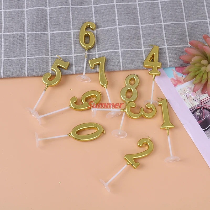 Smart Home New 1pc Celebration Cake Topper Gold Number 0-9 Candles For Wedding Birtay Party Anniversary Decoration Candle