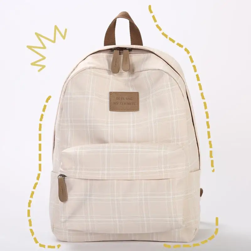 

Plaid Large Capacity School Bags For Women Big Laptop Backpacks Women Canvas Schoolbags For Student Girls Travel Knapsacks 2021