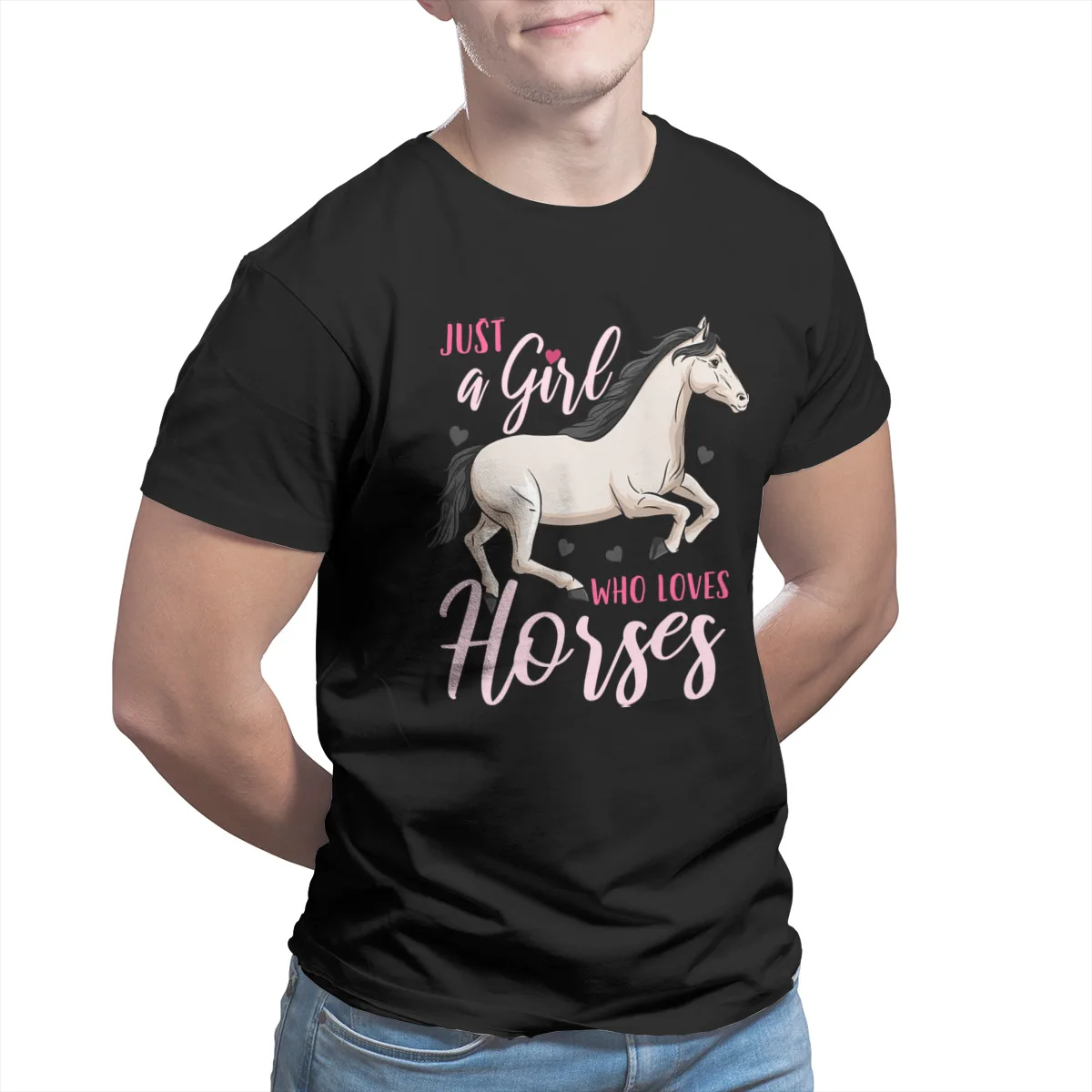 

Men's T-shirts Horse Horseback Riding 100% Cotton Couples Matching 4XL 5XL 6XL Top quality Cool T-shirt 33568