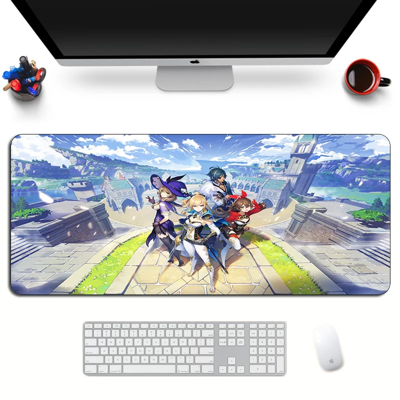 genshin impact gaming mouse pad anime large custom sexy mousepad durable rubber kawaii xl cartoon keyboard laptop fashion mat free global shipping