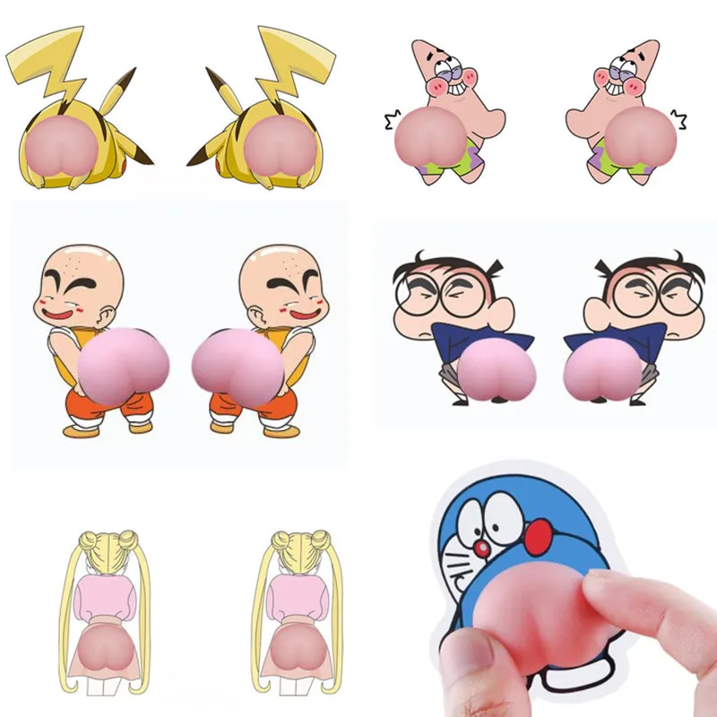 

Милые игрушки-антистресс для снятия стресса, фиджет-игрушки, креативные Мультяшные наклейки на заднюю часть холодильника, автомобиля, водо...