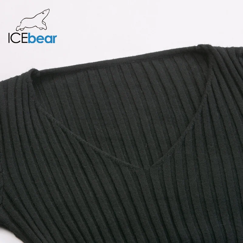 ICEbear Новинка 2019 сезон осень зима облегающее платье с v образным вырезом юбка