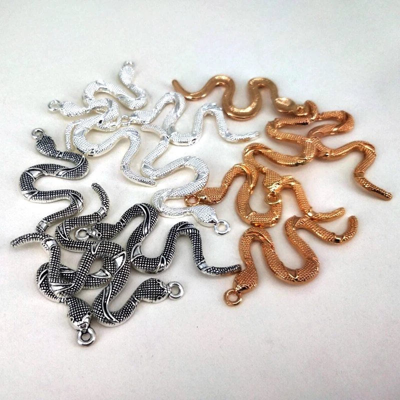 

hzew 50pcs Snake charm For Women New Animal Snake Dangle Pendant Minimalist Style Trendy Female Birthday Jewelry Bijoux Gift