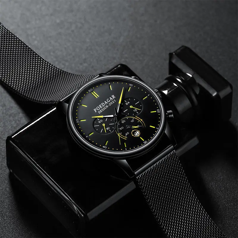 

2021 New High-End Handsome Ultra-Thin Waterproof Luminous Automatic Multi-Functional Men's Watch Men's Couple Gift