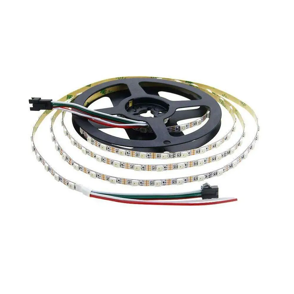 4 шт. 5 м WS2812B 5 мм Ширина 5050 RGB светодиодный полосы света 60 пикс./м прибор приемно-5 V 60 светодиодный S/m Белый печатных плат
