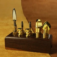 9pcs leather electric metal special hot edge head set with storage base leather craft tools