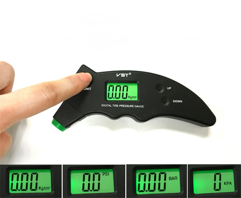 Цифровой манометр в шинах 3 150PSI Прецизионная электронная подсветка ЖК дисплей