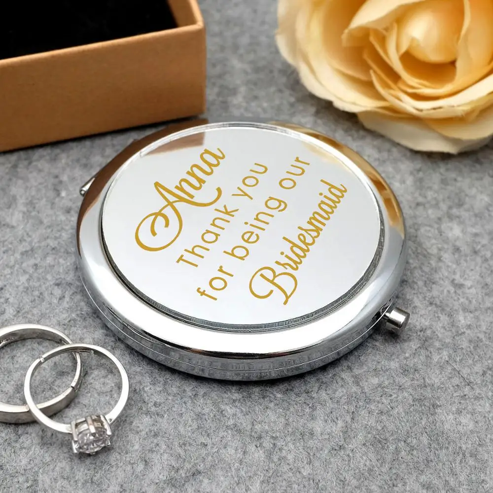 Индивидуальное компактное зеркало подарок подруге невесты карманное