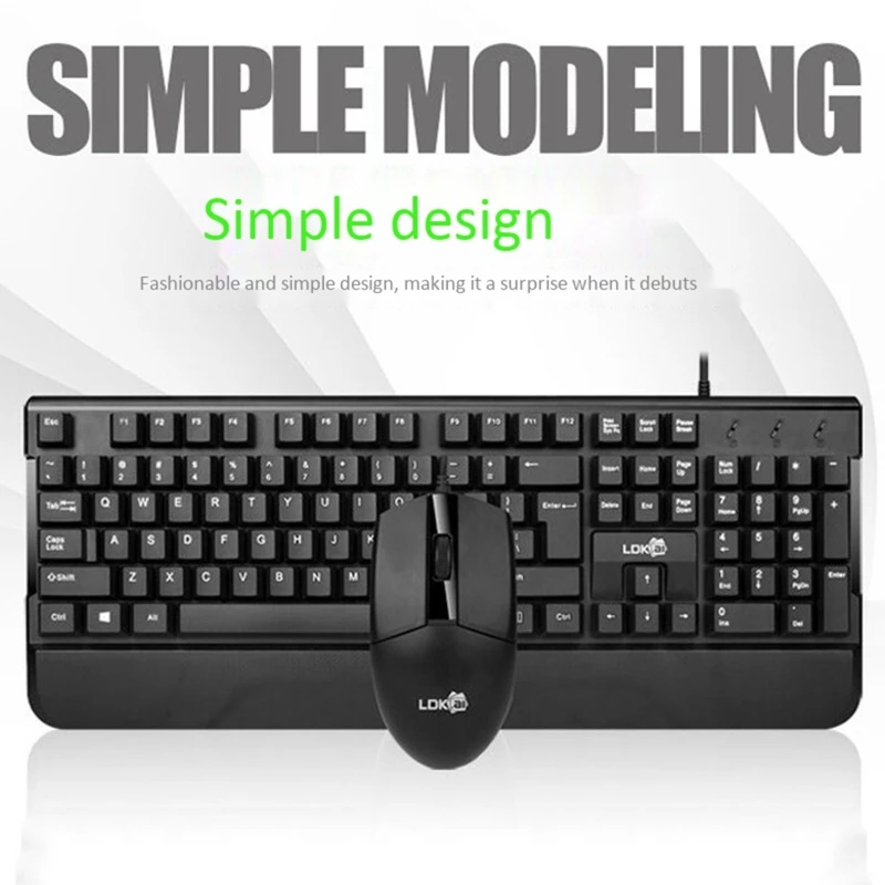 

HOT-LDKAI 1902 Wired Keyboard and Mouse Set, Light and Thin Business Office Waterproof Laptop Desktop Universal Keyboard and Mou