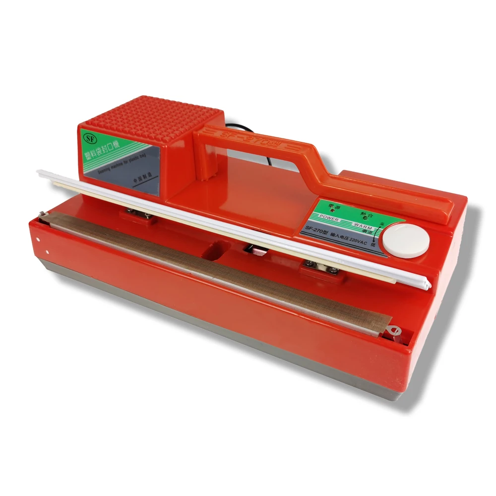 

SF270 type desktop manual film sealing machine Hand press plastic sealing machine Desktop aluminum foil bag plastic bag sealer