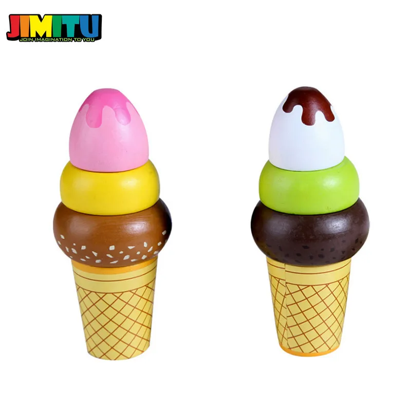 Деревянные магнитные кухонные игрушки JIMITU для детей обучающие с клубничным