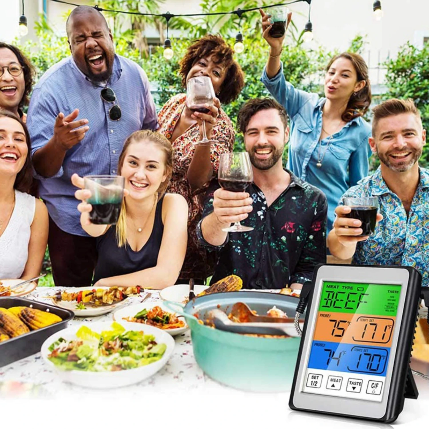 

Digital Meat Thermometer Dual Probe Food Roast Kitchen Thermometer BBQ Grill Cooking Thermometer