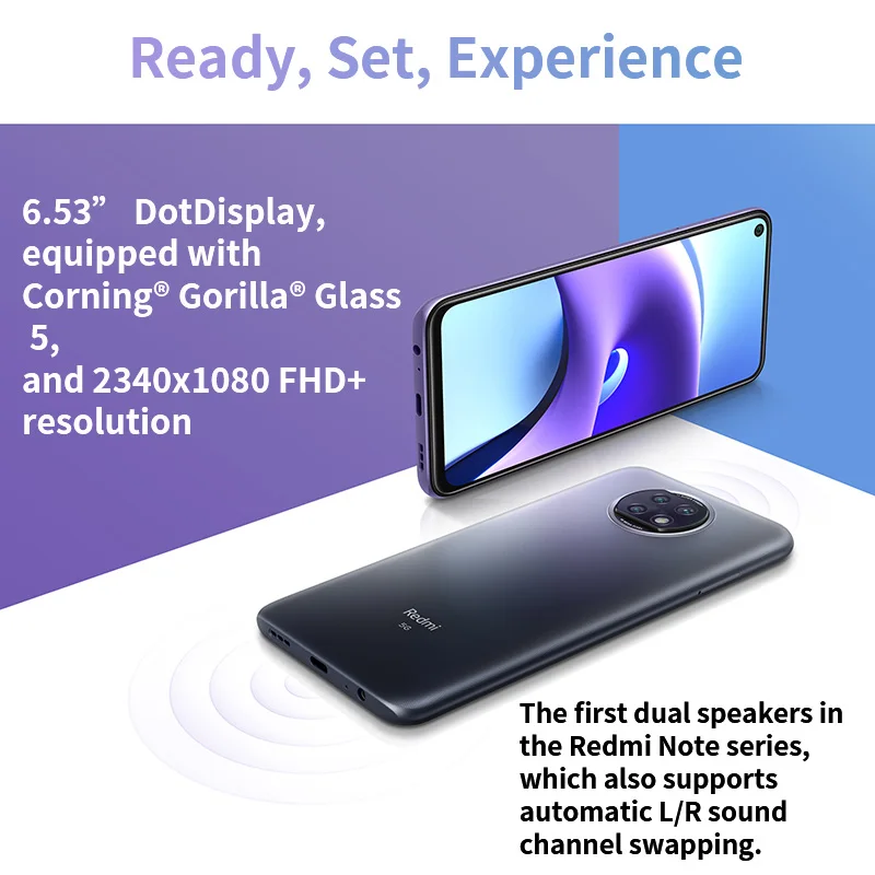 Xiaomi Redmi Note 9T 5G Global Version 4GB 128GB Smartphone MTK Dimensity 800U 48MP Triple Camera Display 5000mAh NFC | Мобильные