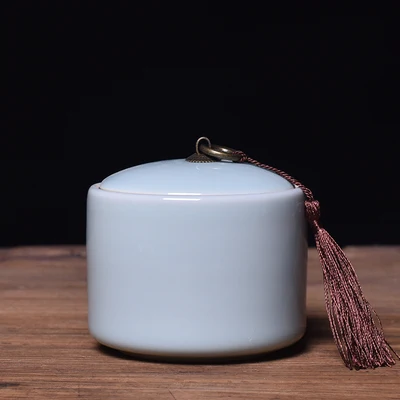 Chinese Style 340ml Ceramic Tea Caddy Storage Bottles Mini Portable Puɾr Sealed Cans Tanks Travel Leaf Box | Дом и сад